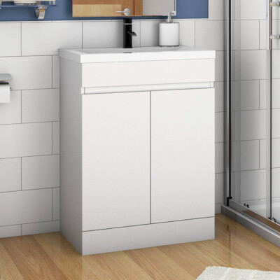 Badmöbel Set 50 cm Waschbecken mit Unterschrank Waschtisch Standschrank