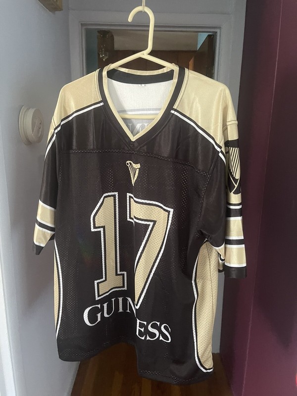 Guinness Beer Football Jersey 1759 Black and Gold Brand New. !!!
