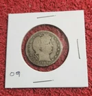 1909 p circulated Barber quarter