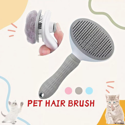 Pet Dog Cat Brush Grooming Slicker Cleaning Massage Comb 2 pcs + Free Flea Comb
