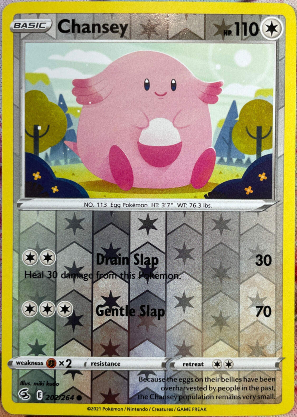 Chansey Reverse Holo - 202/264 - Fusion Strike Pokemon 2021