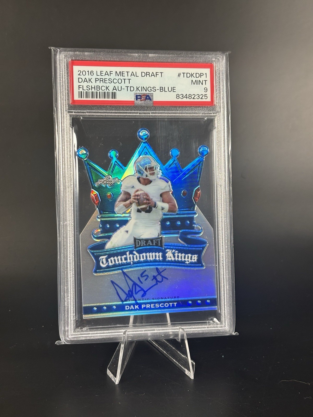 Dak Prescott Leaf Metal Draft Flashback Autographs #TDKDP1 Touchdown Kings-Blue