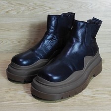 Stivali Bottega Veneta pneumatici bassi neri in pelle scarpe da donna taglia: EU36 US6