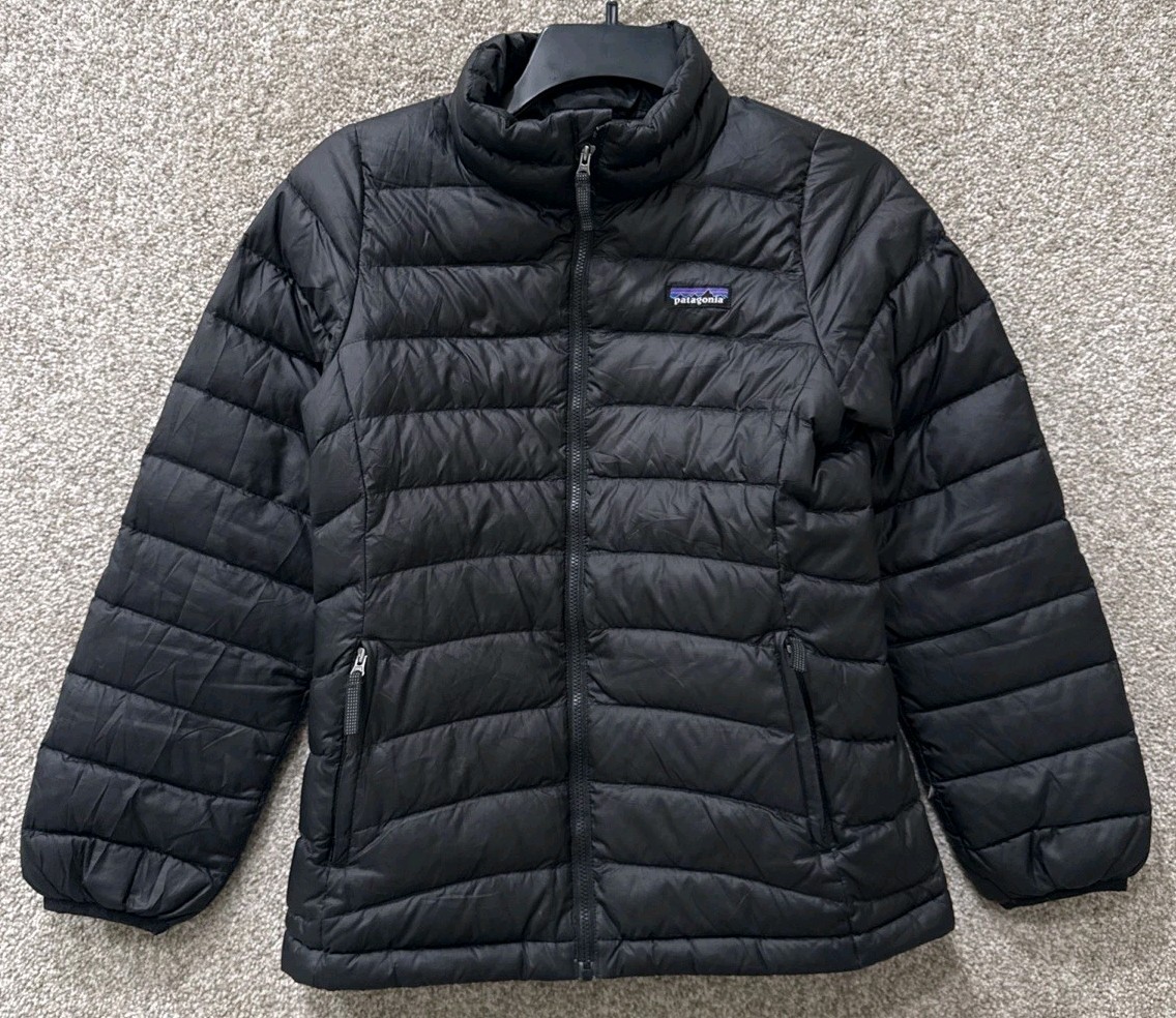 Patagonia Jacket Kids Size Large 12 Down Sweater Black Full Zip Puffer 68233