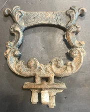 Antique Victorian Ornate Cast Iron Boot Scraper floor mount 3 lbs.