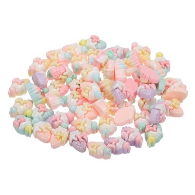 Mini Resin Foods, Tiny Bow Ice Cream for Crafts Dollhouse (Light Colors, 60pcs)