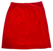 Gianni Bini Sz 8 Bright Red Pencil Skirt Suit Career Above Knee Contour Slit