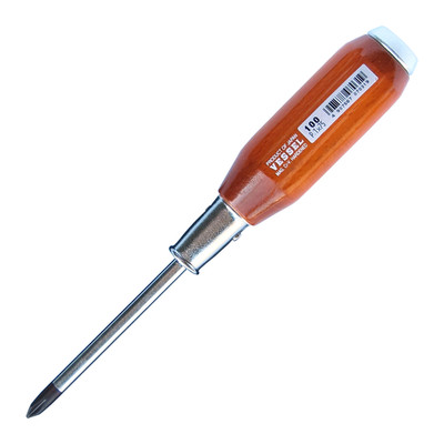 Vessel 100P175 - Wooden-Grip Screwdriver Tang-Thru PH1x75 - Magnetic -US Shipper