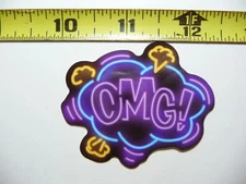 OMG OH MY GOD EXCLAMATION SMALL STICKER DECAL NEON STYLE FUN FUNNY SCRAPBOOKING
