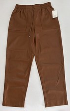 A New Day Women Brown Faux Leather Pants Size M