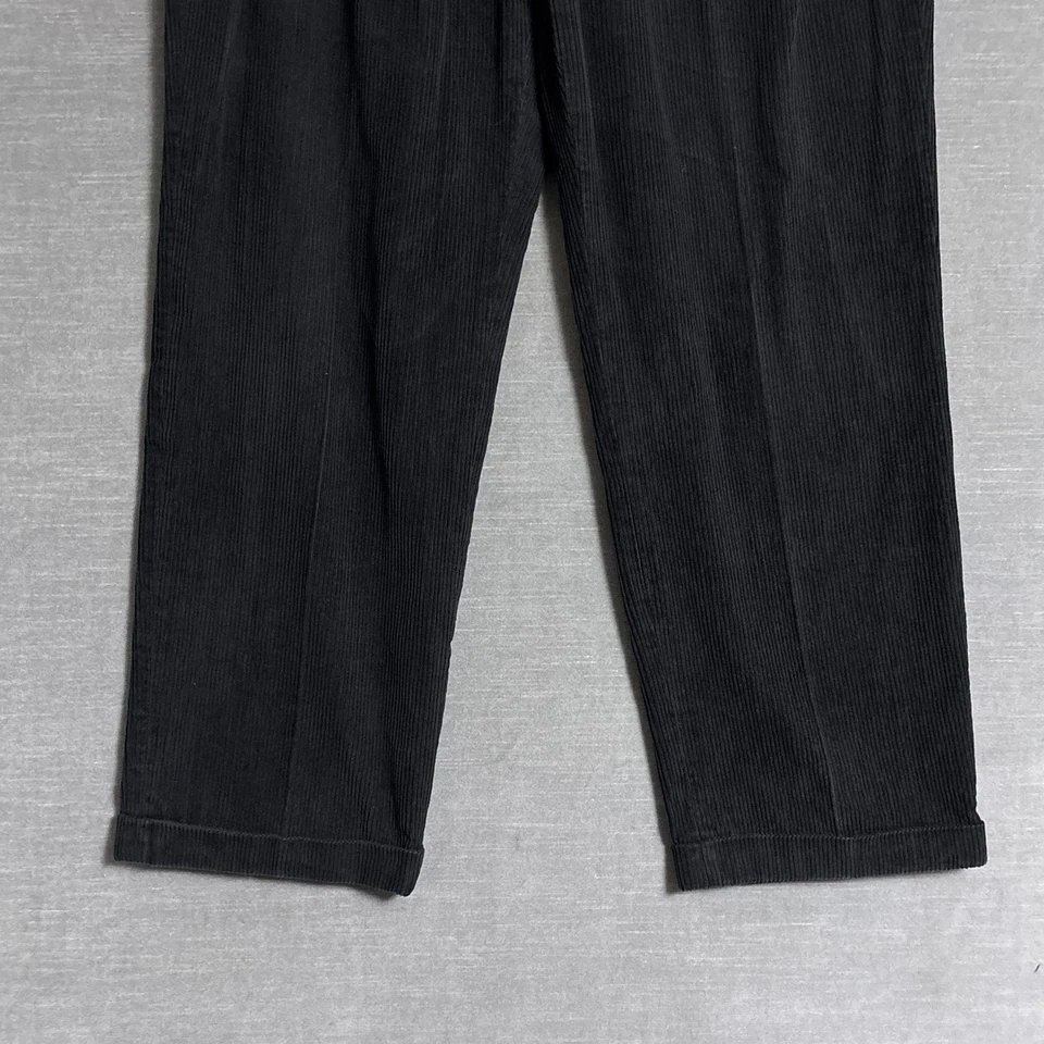 Pantalones Louis Raphael Vintage 36x31 Negro Pana Plisado Puños Años 90 y2k Otoño Foto 3 de 4