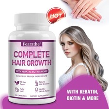 Extra Strength Hair Growth Vitamin - with Keratin, Biotin, 120 Capsules