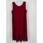 Plaza South Womens Romantic Ruffle Hem Dress Size 18W Red Elegant Evening