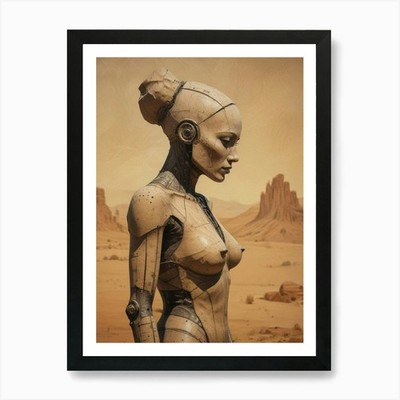 Cyborg Frau 1 Kunstdruck gerahmt Wandbild Poster Leinwanddruck Bild