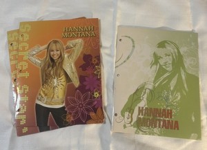 Hannah Montana Vintage 2 Pocket 3 Ring Folder MILEY CYRUS 2000s RARE DISNEY