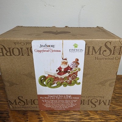Jim Shore Heartwood Creek Santa Ornament Gingerbread Sleigh Christmas 6015508