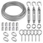 24 Pcs Garden Wire Rope Kit 304 Stainless Steel M5 Turnbuckle Tensioner Cable Ro