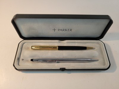 *Read Parker Gold And Black Ballpoint And Silver Cross Pens