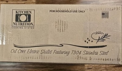 12'' Classic Oil Core Kitchen Nutrion Cooking System Electric skillet NEW NOS