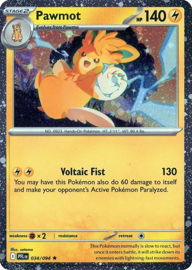 Pokemon Pawmot (34/188) Phantasmal Flames LP HOLO- Cosmos