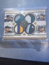 1/1 definitive collection quad patch of julio Rodriguez,Arod,felix,cal