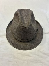 Vintage Adam New York Wool Tweed Fedora Hat Brown Size Medium 7-7 1/8