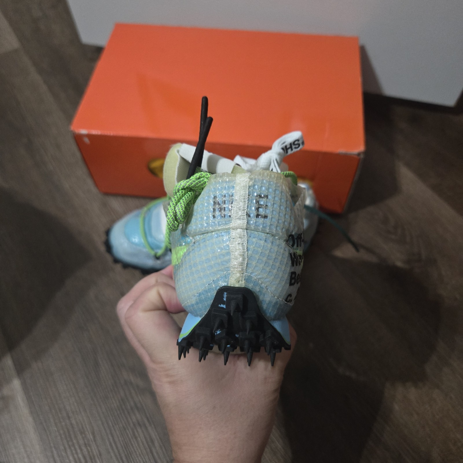 Off-White x Nike Waffle Racer Vivid Sky Women's Size 6.5 CD8180-400 thumbnail 5