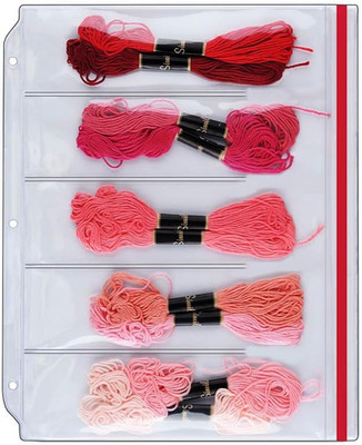 Storesmart Zipper Binder Page for 5 Embroidery Floss Skeins - 25-Pack