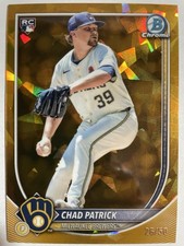 Topps 2025 Bowman Chrome Sapphire Gold /50 Chad Patrick #28 RC Brewers MLB