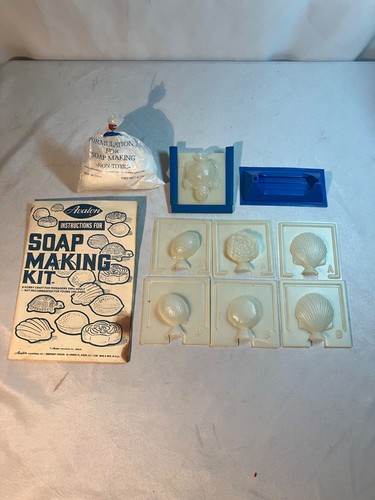 Vintage Avalon Soap Making Kit Turtle lemon Rose Scallop shell Crafting Rare