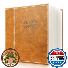 Safedealshop Magnetic Self-Stick Page Photo Album,Leather Cover,Holds 4X6,5X7,6X