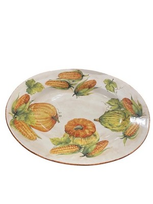 Sur La Table Italy made ceramic fall harvest corn platter dish SKU 10-240