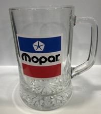 TAZA DE CERVEZA DE VIDRIO AUTOMOTRIZ Chrysler Mopar con mango Mopar de colección rara