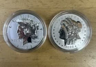 2022 $1 Fiji Morgan/Peace Dollar Reverse Proof Set In Capsules No Box