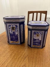 Pair of nesting Ringtons Tins Tea Caddy Castles Cathedrals York Durham Alnwick