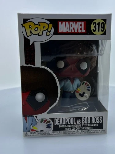 Funko POP! Marvel Deadpool as Bob Ross #319 Vinyl Figure DAMAGED BOX SEE PICS