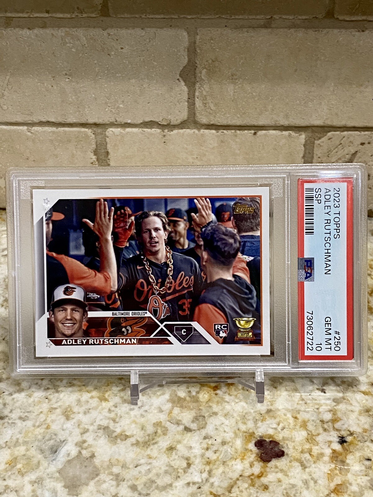 ADLEY RUTSCHMAN 2023 Topps Golden Mirror Image Variation SSP #250 PSA 10 Rookie