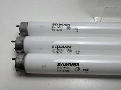 (3) Sylvania F15T8/CW Fluorescent 15-Watt Lamp Light Bulb 15W Cool White 18''