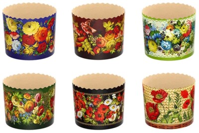 6 Stück Backpapierformen für Ostern Brot Kuchen Panettone Paska 