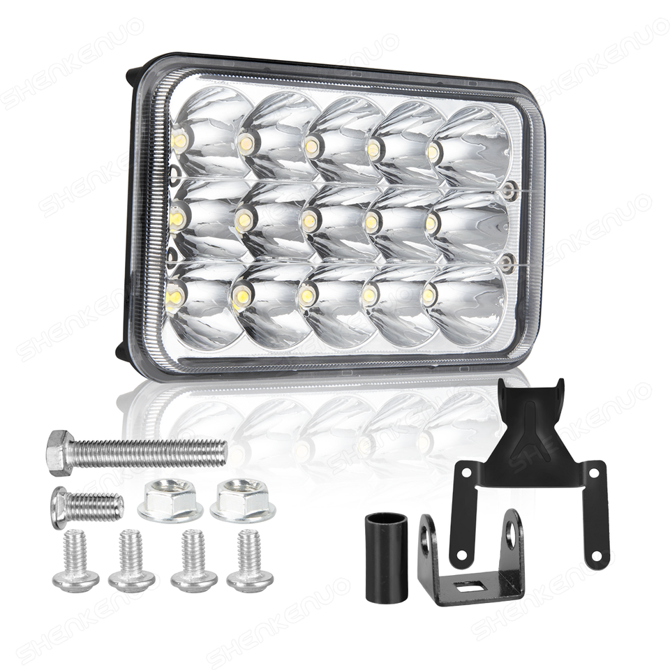 4PCS 4x6" LED Headlights DOT Hi/Lo Beam DRL For Chevy C10 Pickup truck