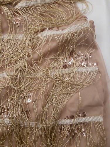 Unbranded Ladies Dress. Gold Fringe. Sequined. Halter NecK. Tie Back. - Picture 2 of 8
