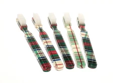 5-PACK Green Red Designer Toothbrush FUN NEW By Alan Stuart New York