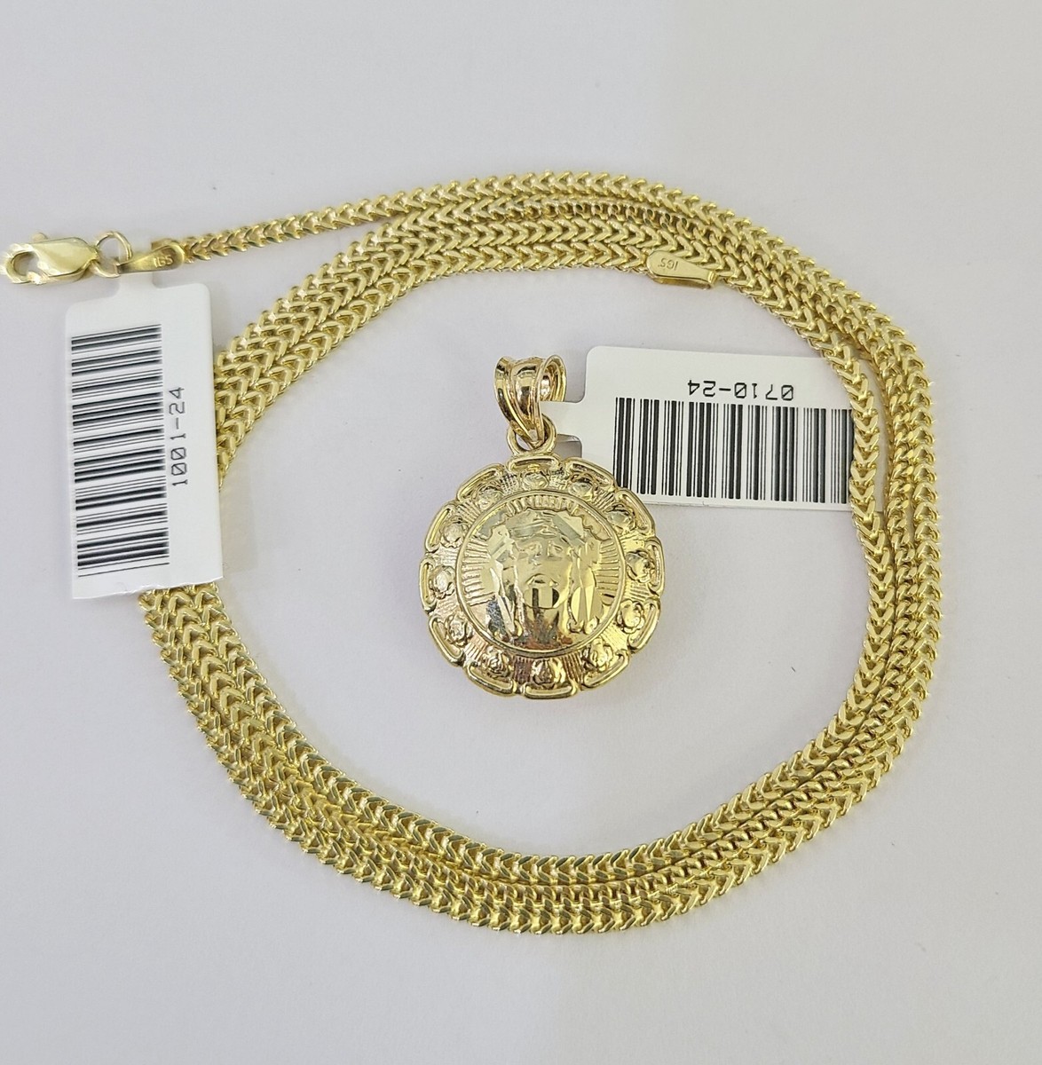 Rope Chain Gold Franco Chain With Pendant 10K Franco Chain Jesus