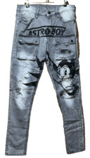 HTF Southpole Jeans Mens 33 X 32 Gray Astro Boy Cargo Pockets Straight Stretch