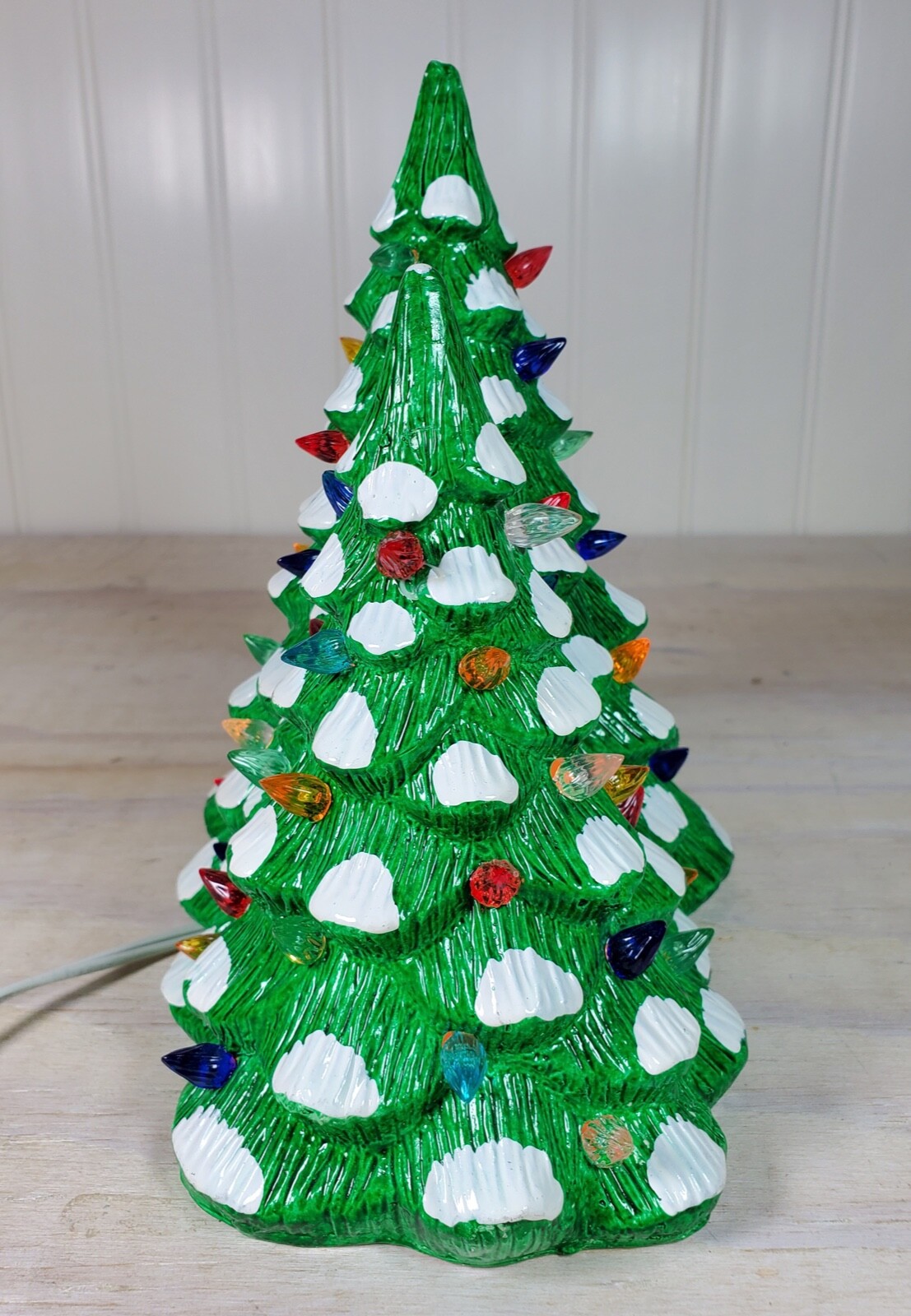 Vintage Light Up Ceramic Christmas Tree Double Trees Light 8" eBay