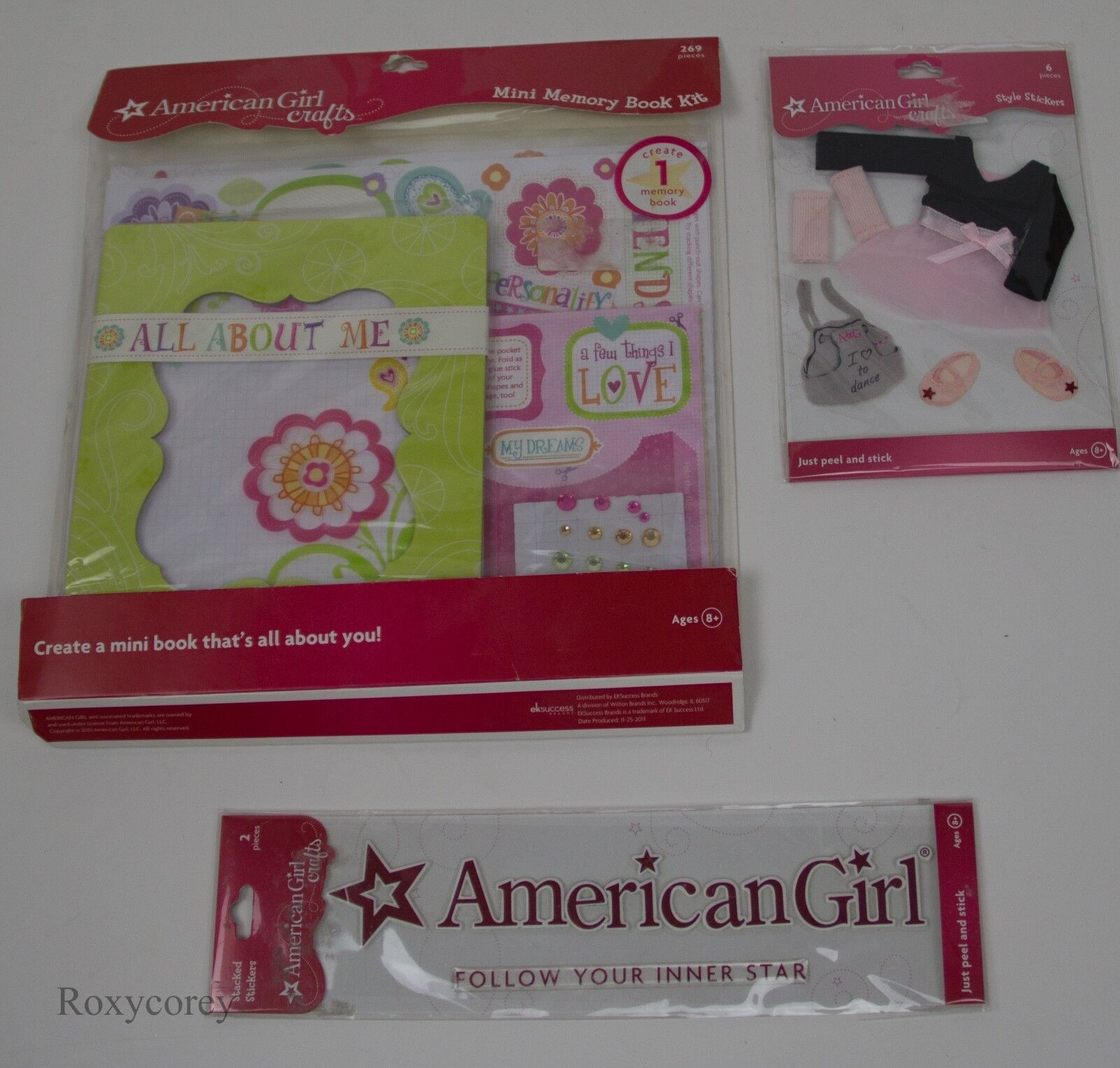 American Girl Crafts Mini Memory Book Kit 10 Mini Pages Stickers Gems & Stickers