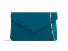 Women's Plain Suede Clutch Bag Wedding Ladies Party Prom Evening Purse Hand Bag