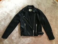 New Moon River Size Small Black Vegan Faux Leather Moto Biker Jacket