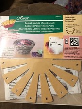 Clover Baskets Kit Round Small 2 Frames Use Yarn Ribbon Raffia Fabric NEW 4.5"