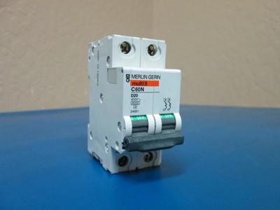 Merlin Gerin Multi 9 C60n D 20 400v 2 Pole Circuit Breaker Ebay